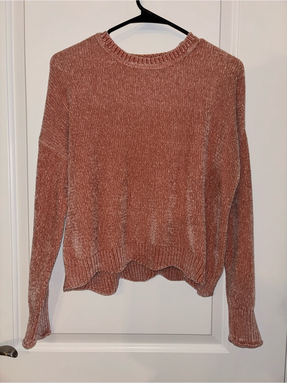 No Comment Cozy Chenille Crewneck Sweater - Burnt Orange